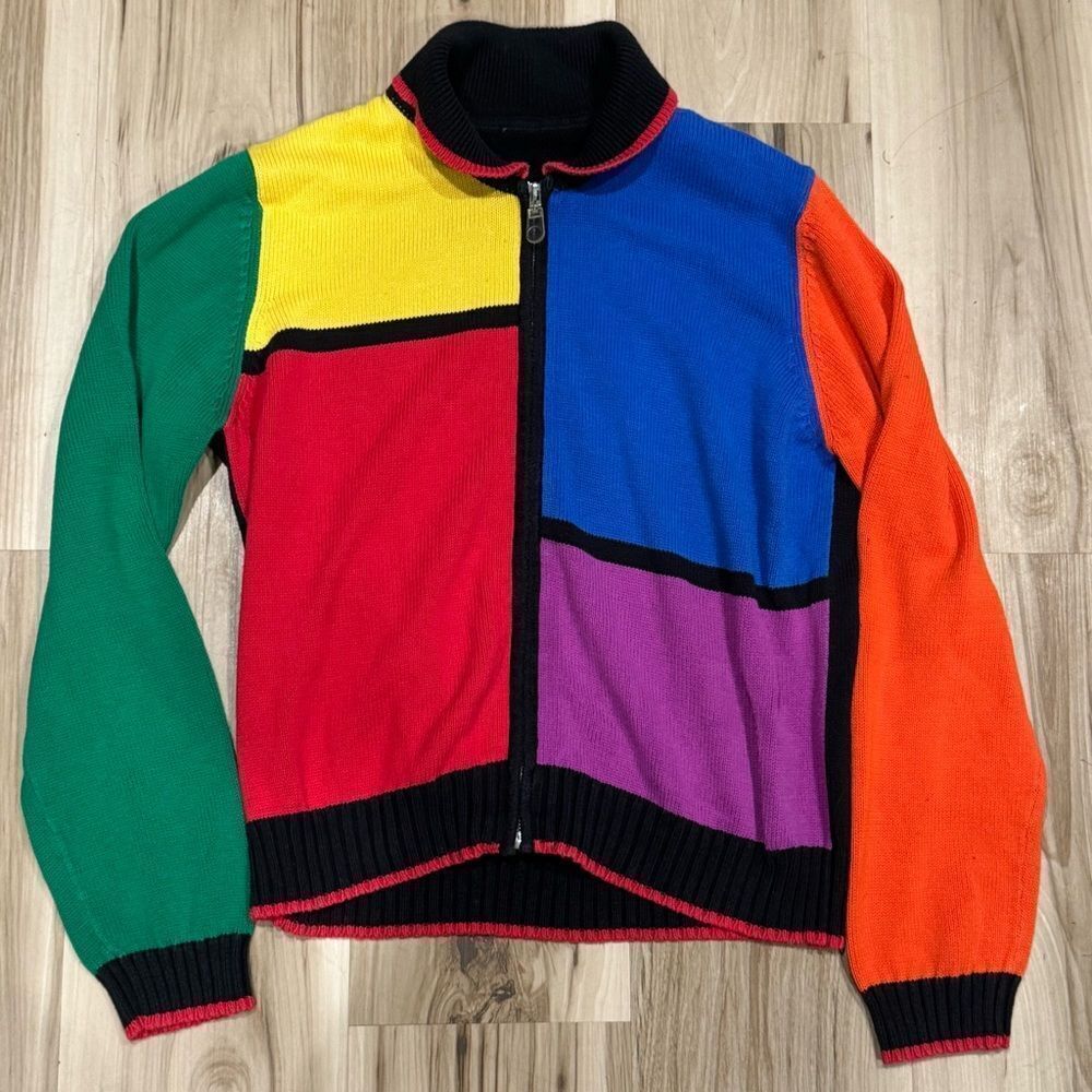 Vintage 80’s Colorblock Pullover Half Zip Sweatshirt Women’s Medium